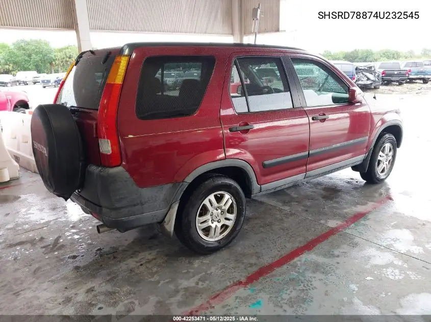 2004 Honda Cr-V Ex VIN: SHSRD78874U232545 Lot: 42253471