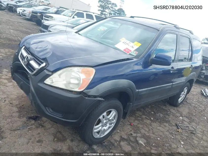 2004 Honda Cr-V Ex VIN: SHSRD78804U202030 Lot: 42256536