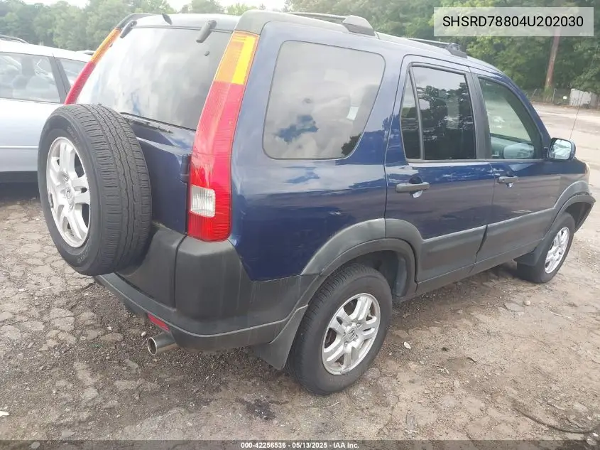 2004 Honda Cr-V Ex VIN: SHSRD78804U202030 Lot: 42256536