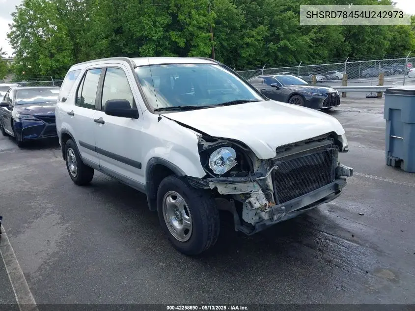2004 Honda Cr-V Lx VIN: SHSRD78454U242973 Lot: 42258690