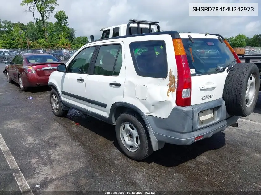 2004 Honda Cr-V Lx VIN: SHSRD78454U242973 Lot: 42258690