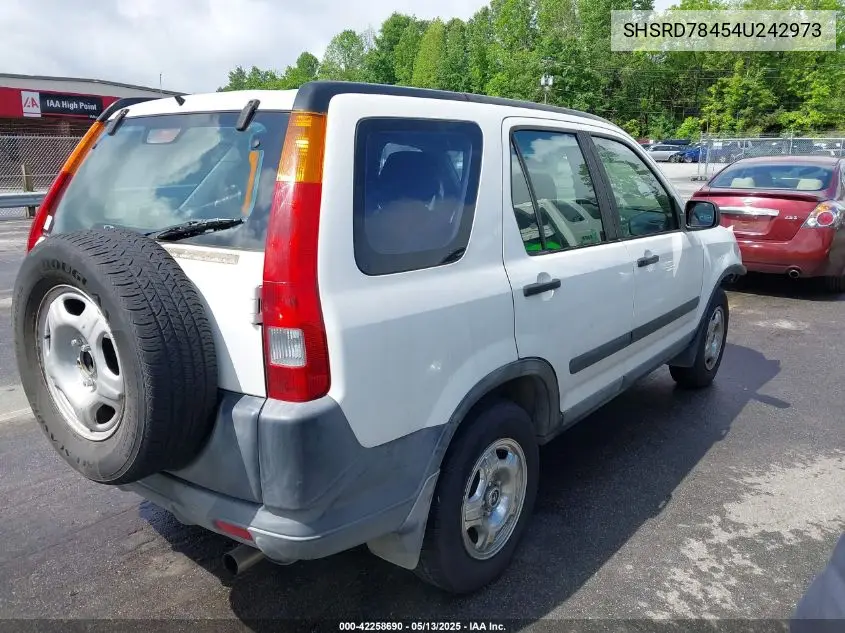 2004 Honda Cr-V Lx VIN: SHSRD78454U242973 Lot: 42258690