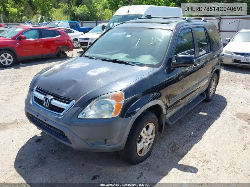 2004 Honda Cr-V Ex VIN: JHLRD78814C040691 Lot: 42262100