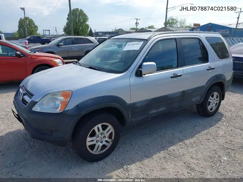 2004 Honda Cr-V Ex VIN: JHLRD78874C021580 Lot: 42265503