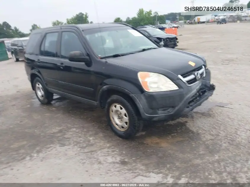 2004 Honda Cr-V Lx VIN: SHSRD78504U246518 Lot: 42616983
