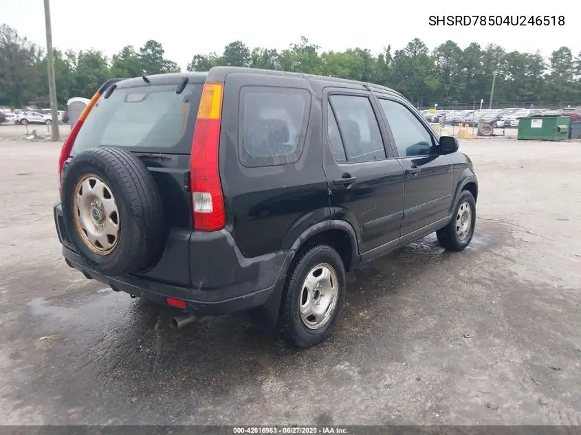 2004 Honda Cr-V Lx VIN: SHSRD78504U246518 Lot: 42616983