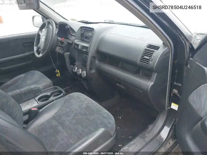 2004 Honda Cr-V Lx VIN: SHSRD78504U246518 Lot: 42616983