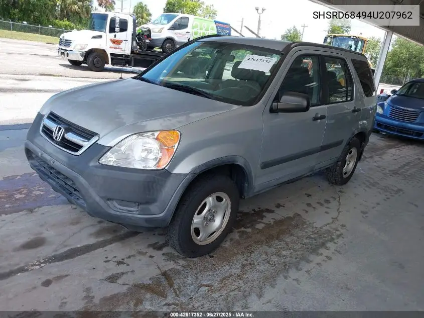 2004 Honda Cr-V Lx VIN: SHSRD68494U207962 Lot: 42617352