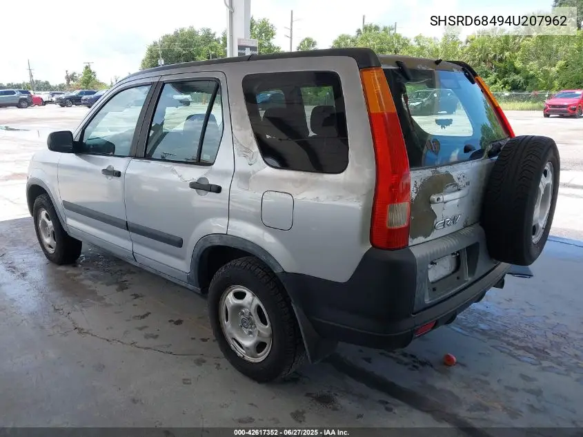2004 Honda Cr-V Lx VIN: SHSRD68494U207962 Lot: 42617352