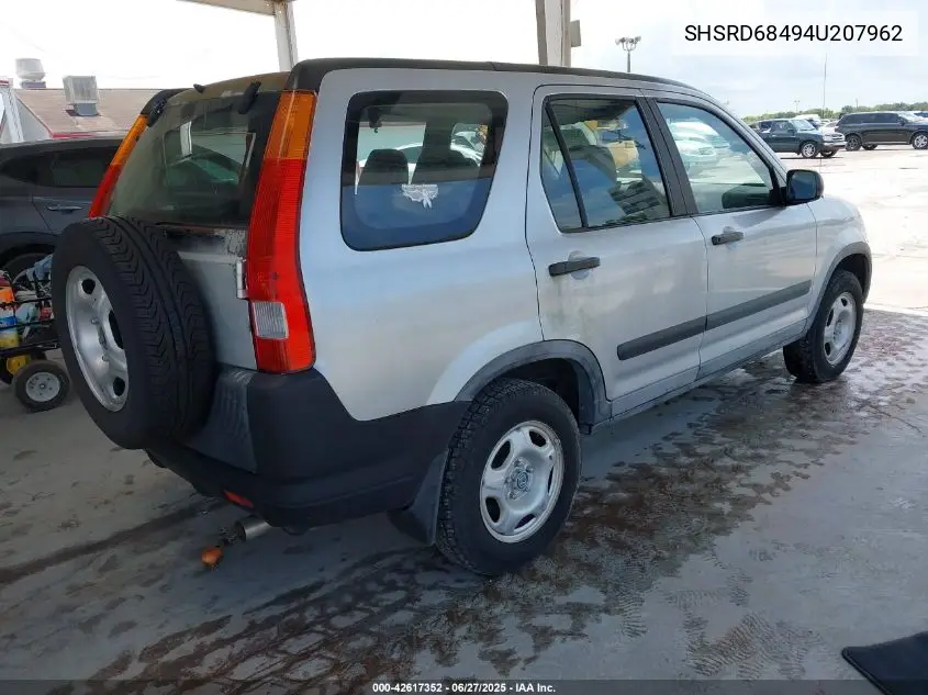 2004 Honda Cr-V Lx VIN: SHSRD68494U207962 Lot: 42617352