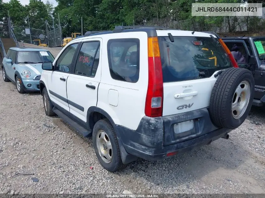 2004 Honda Cr-V Lx VIN: JHLRD68444C011421 Lot: 42623301