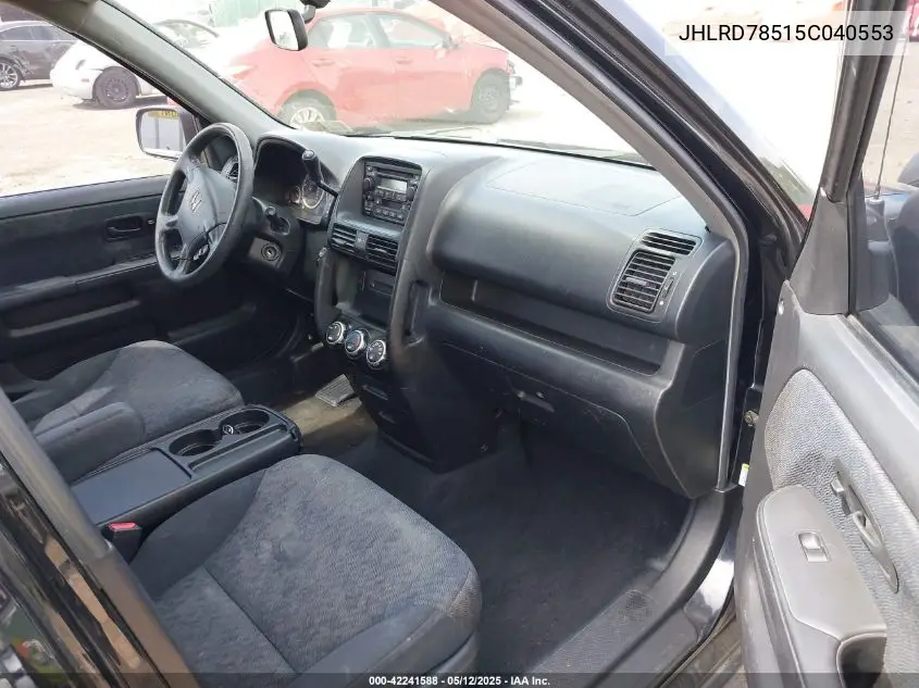 2005 Honda Cr-V Lx VIN: JHLRD78515C040553 Lot: 42241588