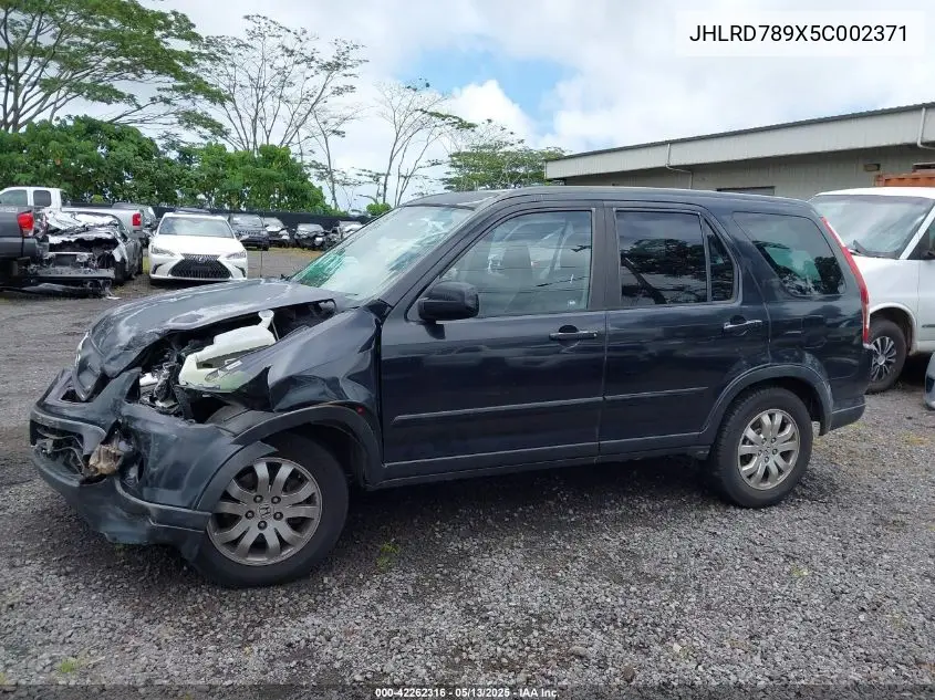 2005 Honda Cr-V Se VIN: JHLRD789X5C002371 Lot: 42262316
