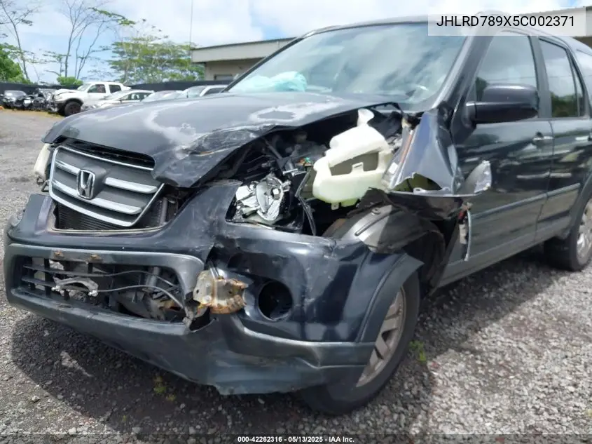 2005 Honda Cr-V Se VIN: JHLRD789X5C002371 Lot: 42262316