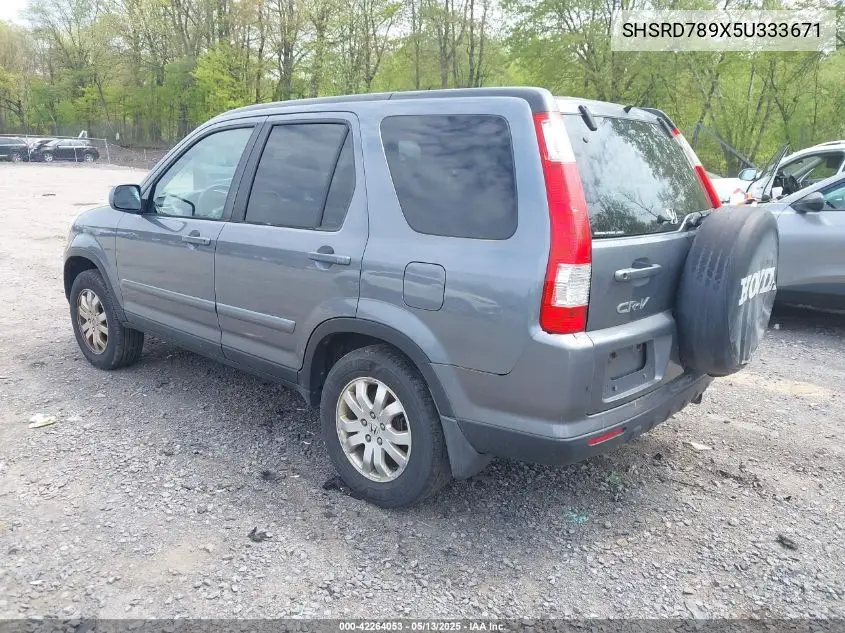 2005 Honda Cr-V Se VIN: SHSRD789X5U333671 Lot: 42264053