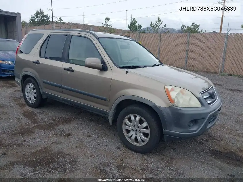 2005 Honda Cr-V Ex VIN: JHLRD788X5C045339 Lot: 42266701