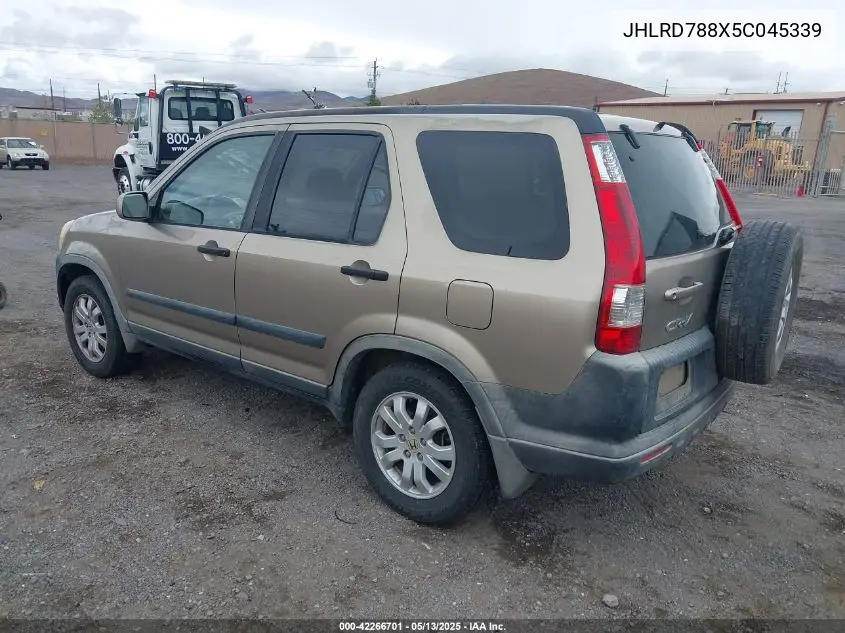 2005 Honda Cr-V Ex VIN: JHLRD788X5C045339 Lot: 42266701
