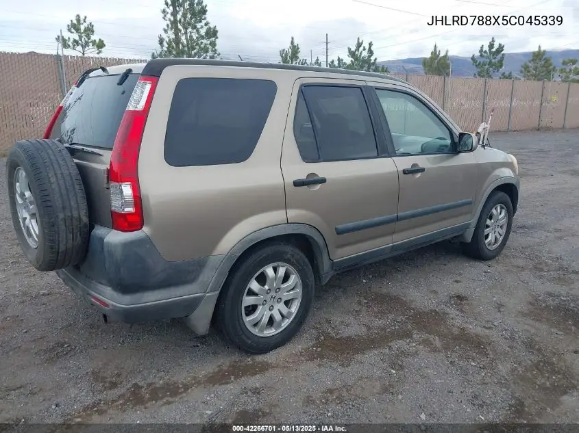 2005 Honda Cr-V Ex VIN: JHLRD788X5C045339 Lot: 42266701