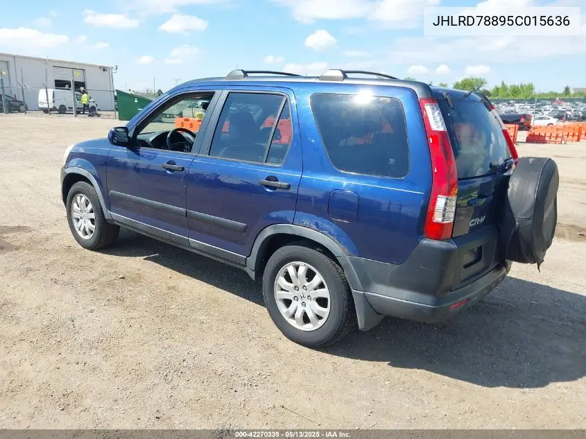 2005 Honda Cr-V Ex VIN: JHLRD78895C015636 Lot: 42270339