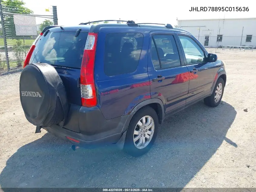 2005 Honda Cr-V Ex VIN: JHLRD78895C015636 Lot: 42270339