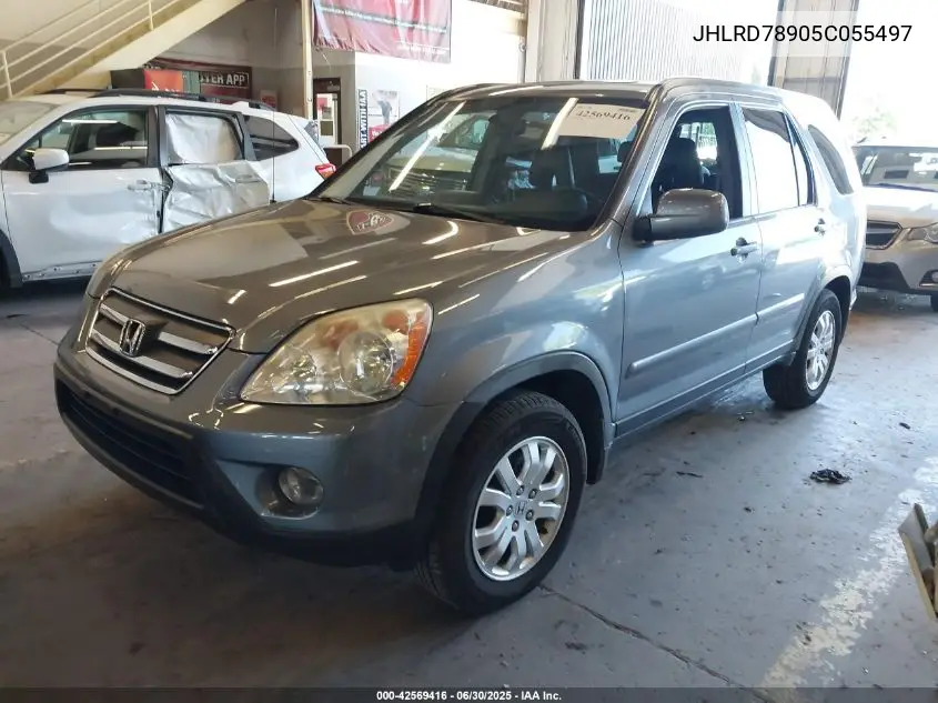 2005 Honda Cr-V Se VIN: JHLRD78905C055497 Lot: 42569416