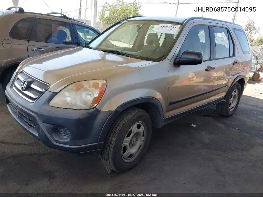 2005 Honda Cr-V Lx VIN: JHLRD68575C014095 Lot: 42595191