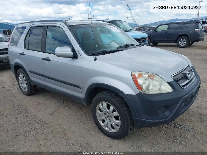 2005 Honda Cr-V Ex VIN: SHSRD78845U310927 Lot: 42601437
