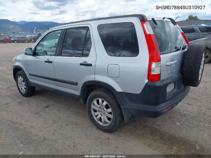 2005 Honda Cr-V Ex VIN: SHSRD78845U310927 Lot: 42601437