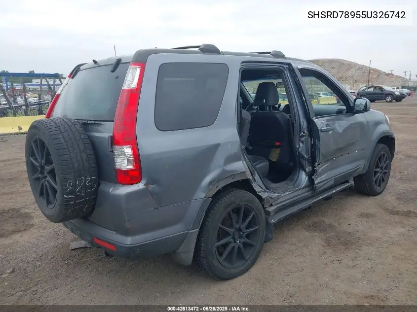 2005 Honda Cr-V Se VIN: SHSRD78955U326742 Lot: 42613472