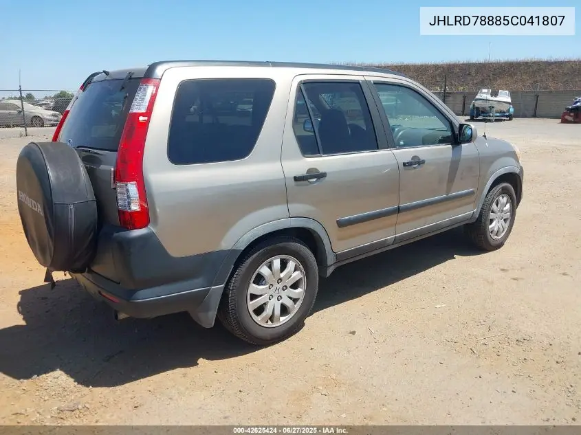 2005 Honda Cr-V Ex VIN: JHLRD78885C041807 Lot: 42625424
