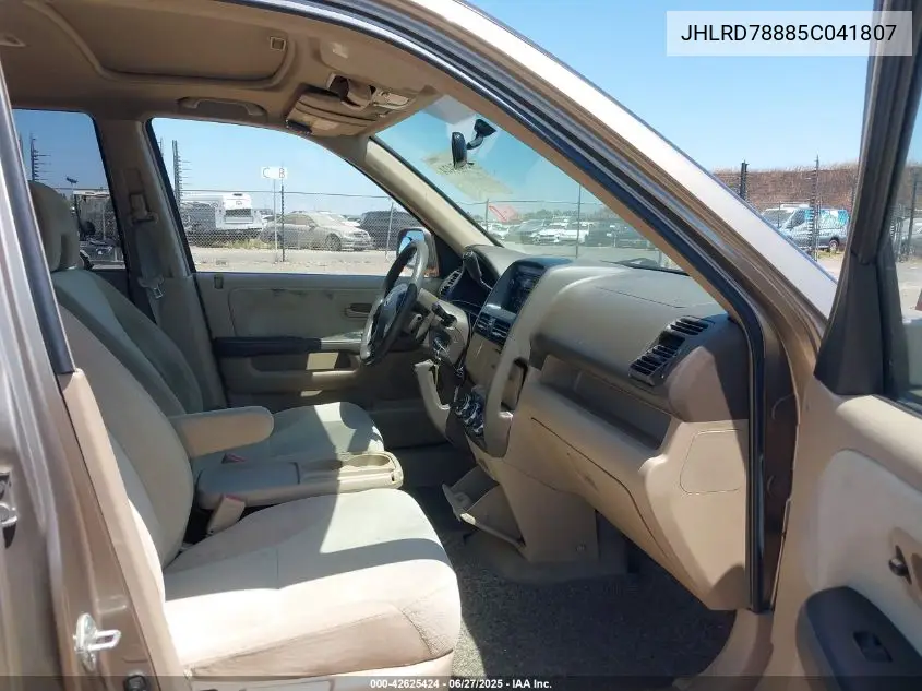 2005 Honda Cr-V Ex VIN: JHLRD78885C041807 Lot: 42625424