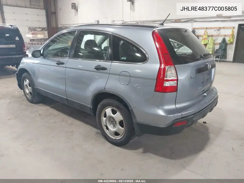 2007 Honda Cr-V Lx VIN: JHLRE48377C005805 Lot: 42225554