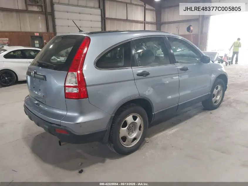 2007 Honda Cr-V Lx VIN: JHLRE48377C005805 Lot: 42225554