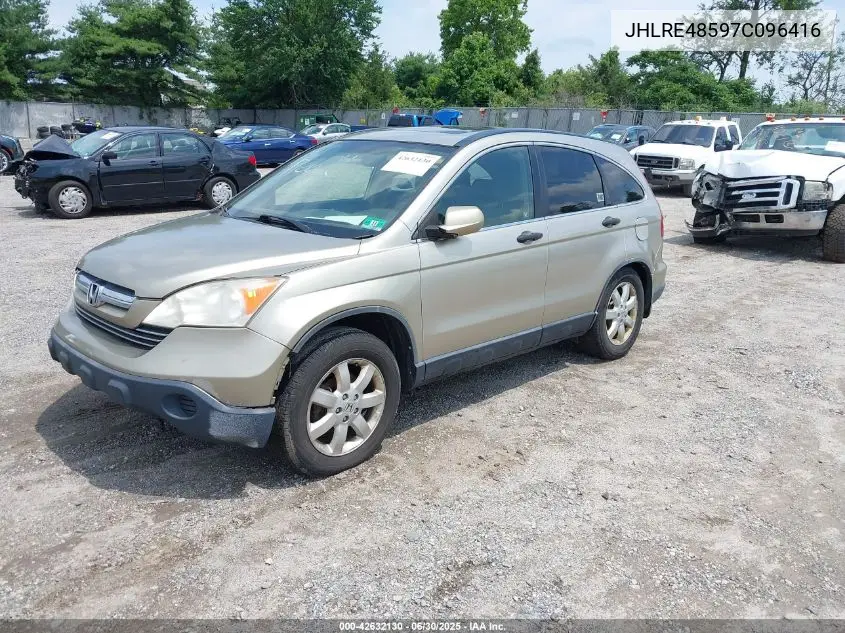 2007 Honda Cr-V Ex VIN: JHLRE48597C096416 Lot: 42632130