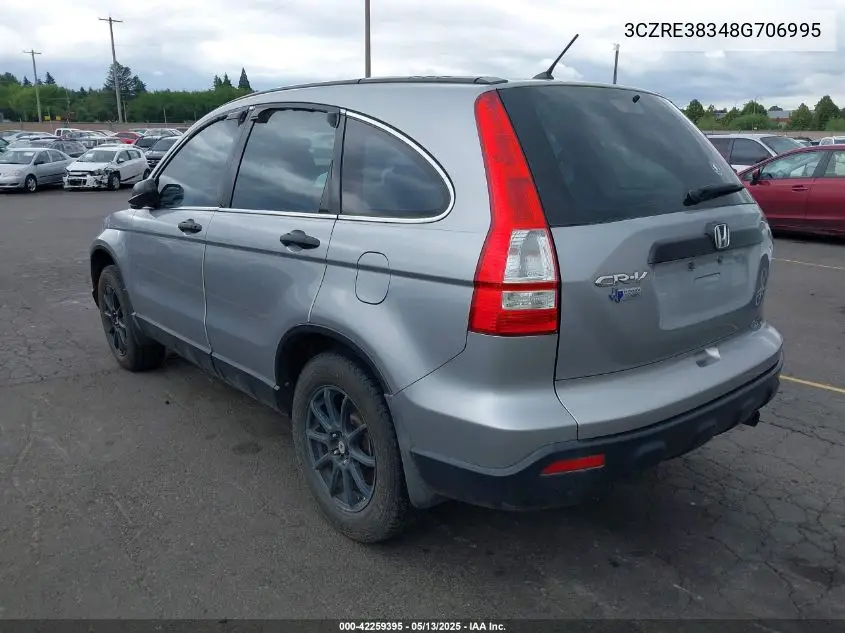 2008 Honda Cr-V Lx VIN: 3CZRE38348G706995 Lot: 42259395