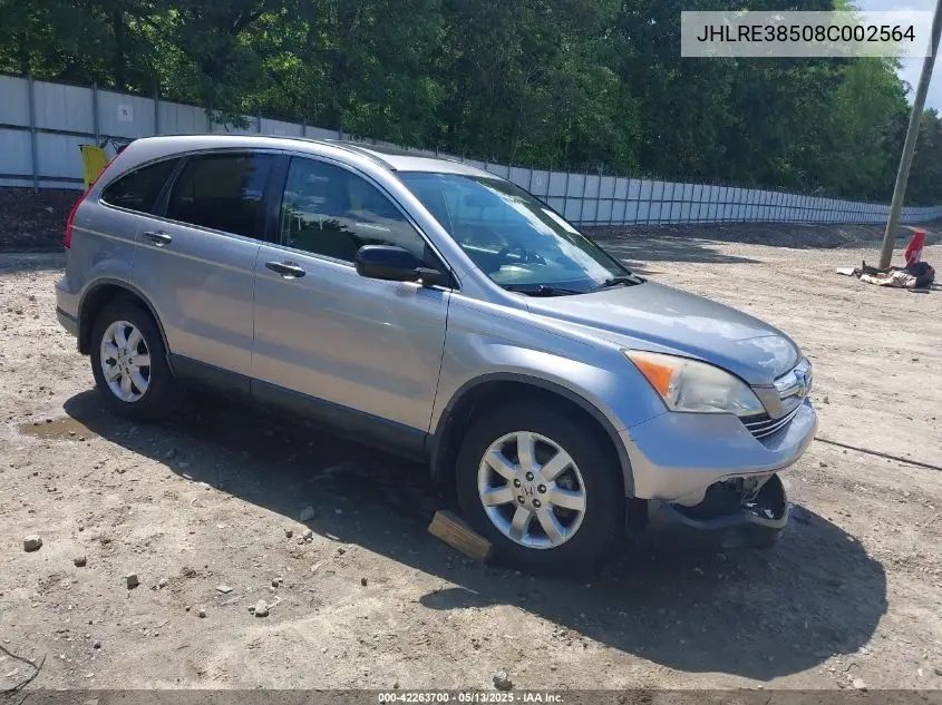 2008 Honda Cr-V Ex VIN: JHLRE38508C002564 Lot: 42263700