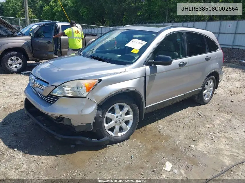 2008 Honda Cr-V Ex VIN: JHLRE38508C002564 Lot: 42263700