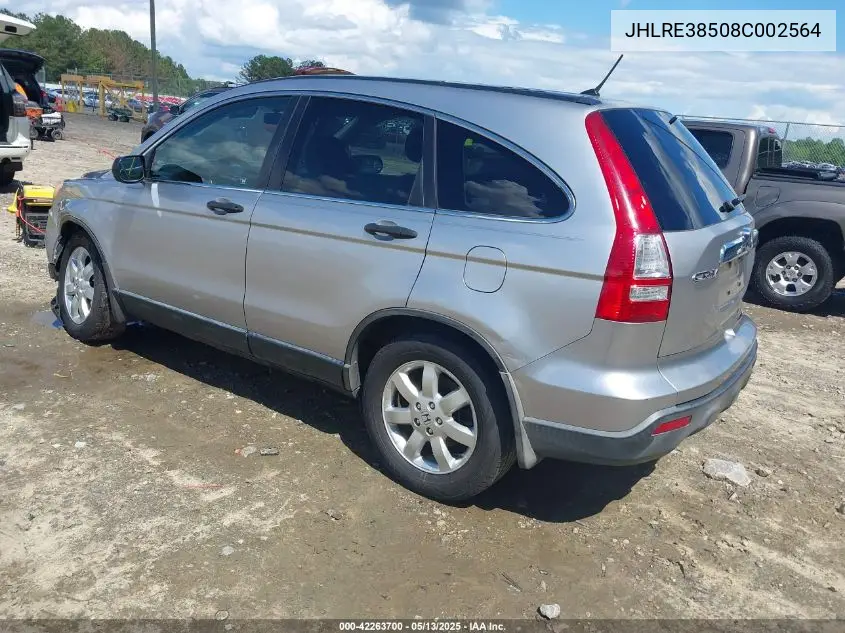 2008 Honda Cr-V Ex VIN: JHLRE38508C002564 Lot: 42263700