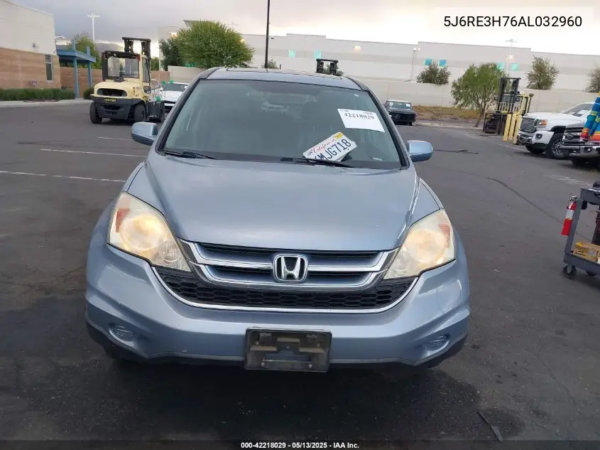 2010 Honda Cr-V Ex-L VIN: 5J6RE3H76AL032960 Lot: 42218029