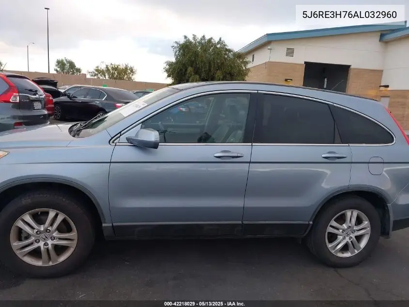 2010 Honda Cr-V Ex-L VIN: 5J6RE3H76AL032960 Lot: 42218029