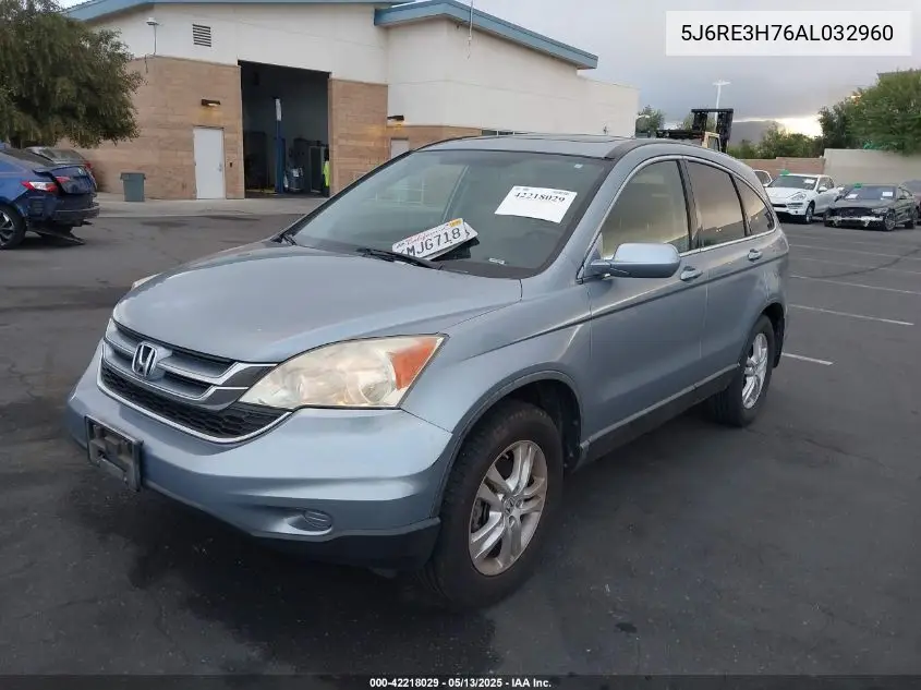 2010 Honda Cr-V Ex-L VIN: 5J6RE3H76AL032960 Lot: 42218029