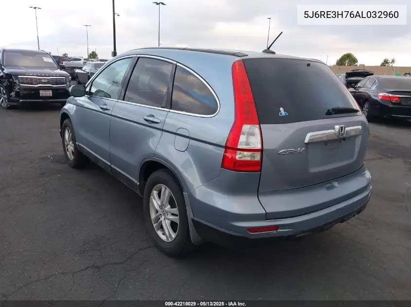 2010 Honda Cr-V Ex-L VIN: 5J6RE3H76AL032960 Lot: 42218029