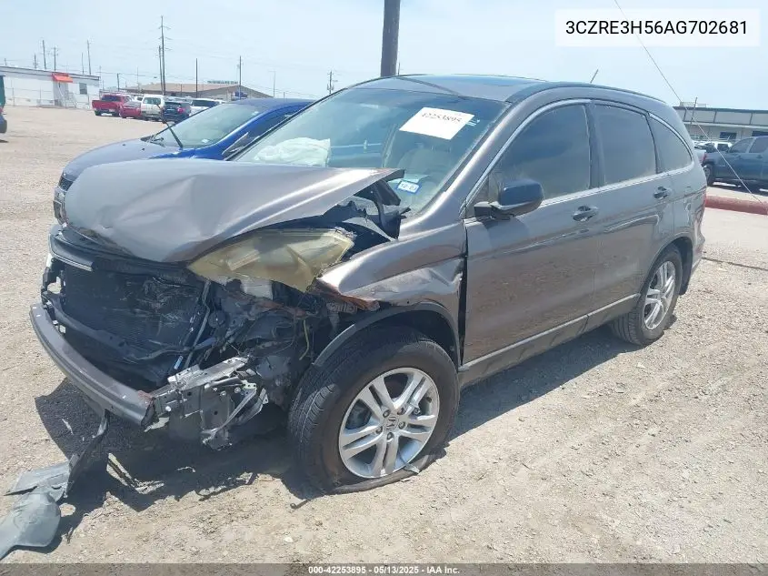 2010 Honda Cr-V Ex VIN: 3CZRE3H56AG702681 Lot: 42253895