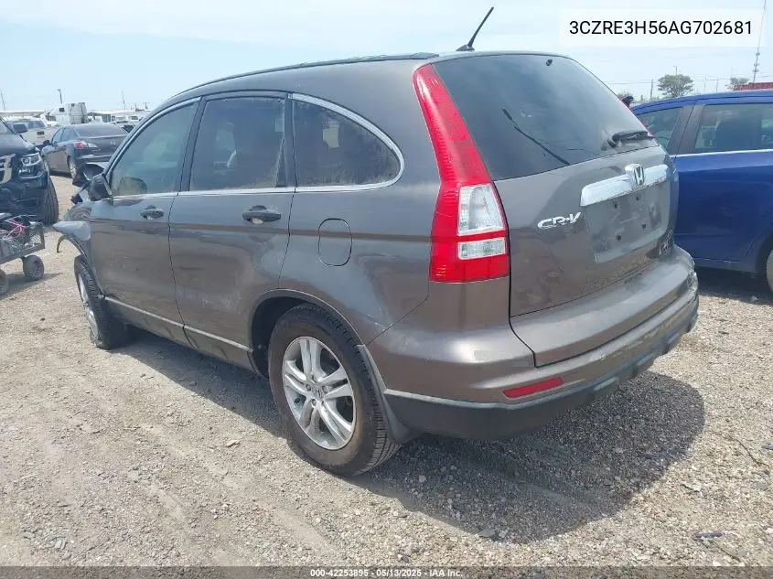 2010 Honda Cr-V Ex VIN: 3CZRE3H56AG702681 Lot: 42253895