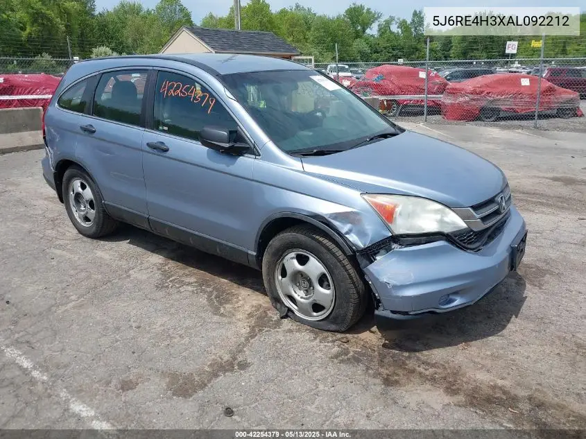 2010 Honda Cr-V Lx VIN: 5J6RE4H3XAL092212 Lot: 42254379