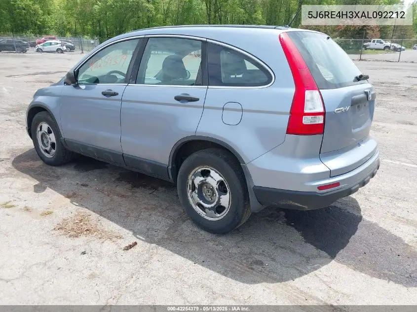 2010 Honda Cr-V Lx VIN: 5J6RE4H3XAL092212 Lot: 42254379