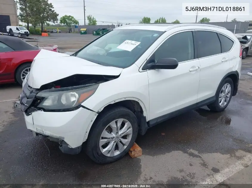 2013 Honda Cr-V Ex-L VIN: 5J6RM3H71DL018861 Lot: 42077605