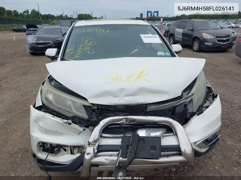 2015 Honda Cr-V Ex VIN: 5J6RM4H58FL026141 Lot: 42600644