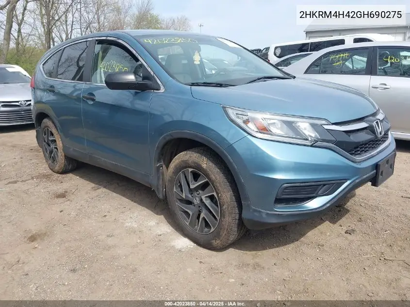 2016 Honda Cr-V Se VIN: 2HKRM4H42GH690275 Lot: 42023850