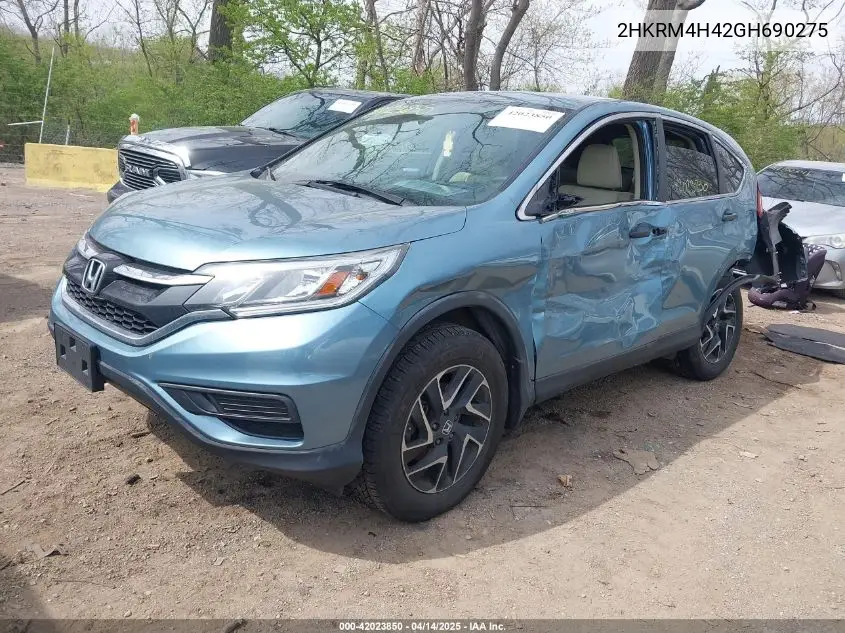 2016 Honda Cr-V Se VIN: 2HKRM4H42GH690275 Lot: 42023850